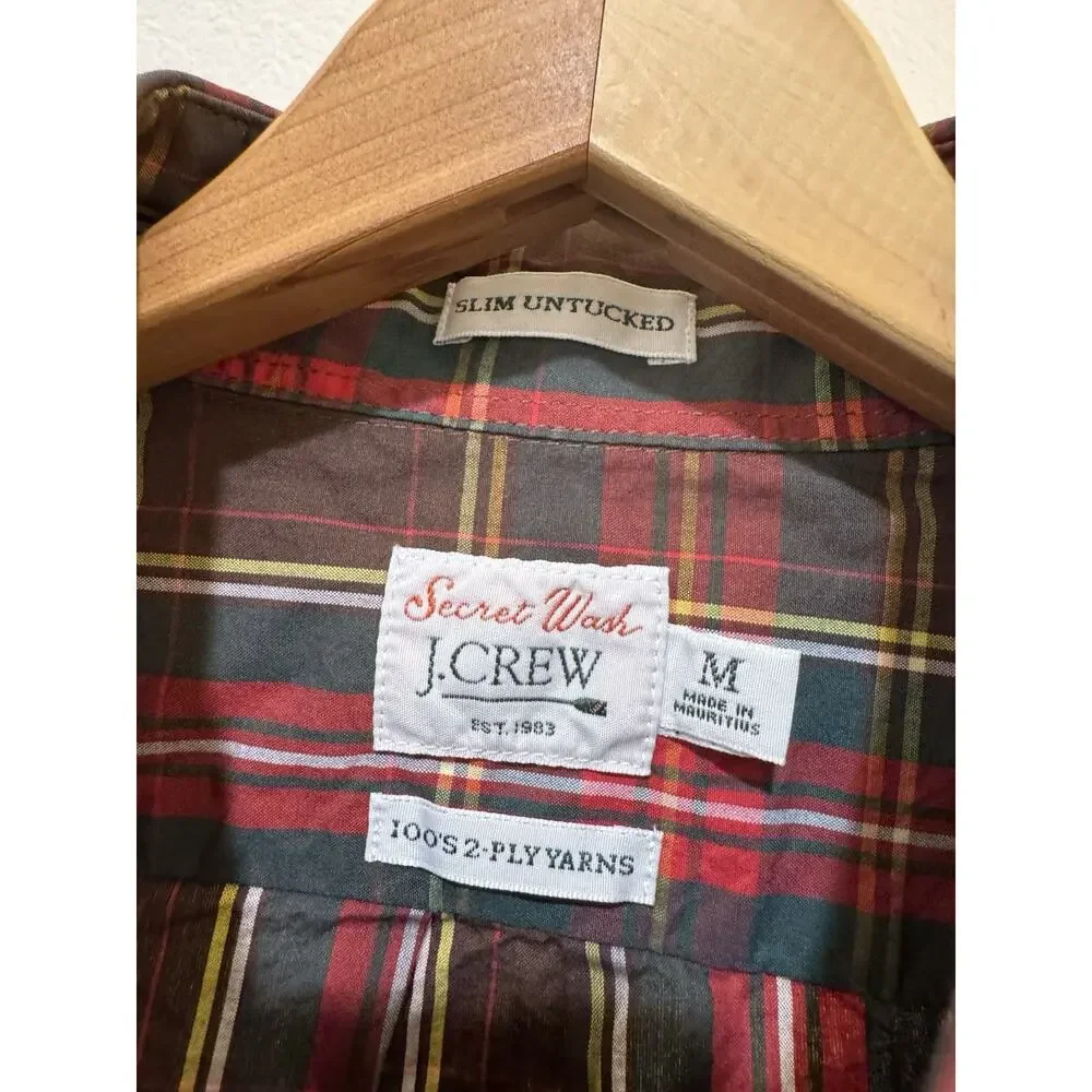 J. Crew Slim Untucked Shirt Mens Secret Wash Long Sleeve Casual Button Down M